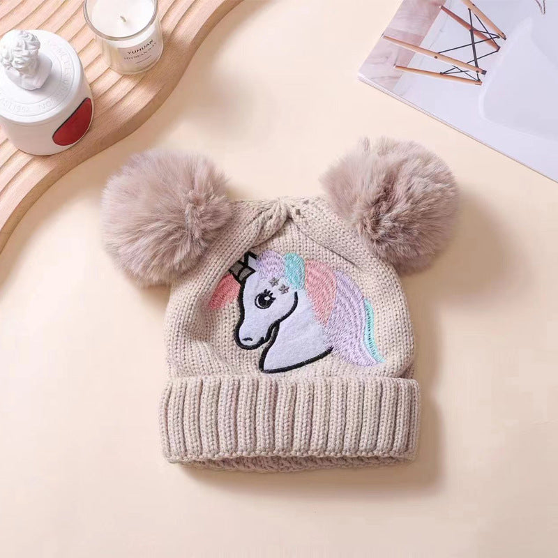 Wholesale Children' s Knit Hat for Autumn and Winter,  New Style and Double Pom-Poms,  Warm Winter